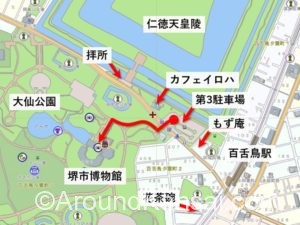 堺市博物館と周辺の地図