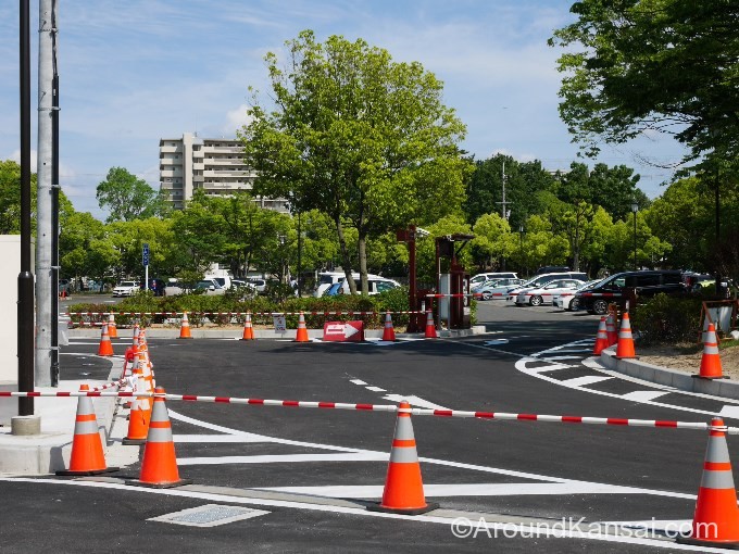 大仙公園 第3駐車場の入口はロータリーになっています